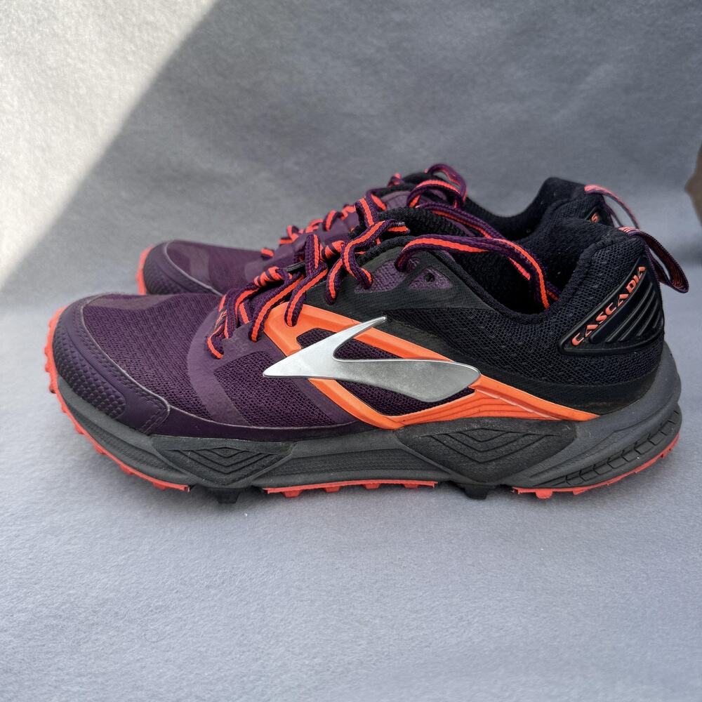 Brooks Cascadia 12 Shoes‎ Womens Size 6 Purple Orange Trail Running Cushion DNA